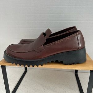 Natural Sport Sole Massage Women’s 8N Brown Leather Platform Loafer Shoes!